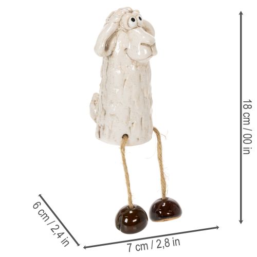 Product Ceramic sheep figurine, sitting sheep, for Easter and year-round decoration, 18cm, 3 pieces