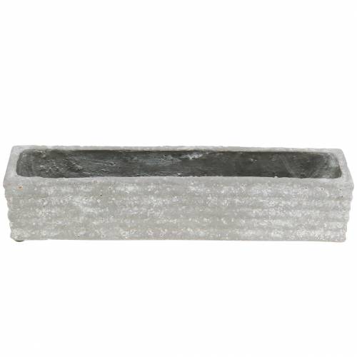 Floristik24 Plant box concrete light gray 30x7cm H6.5cm 2pcs