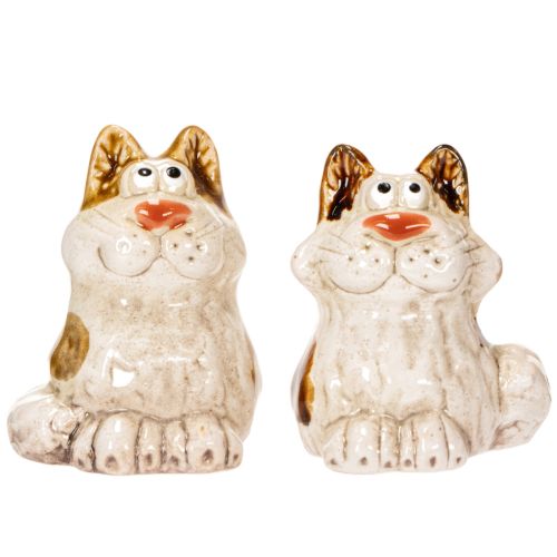 Product Ceramic Cat Decorative Figurines, Funny Animal Figurines for Living Room Decoration, 8cm, 4 Pieces