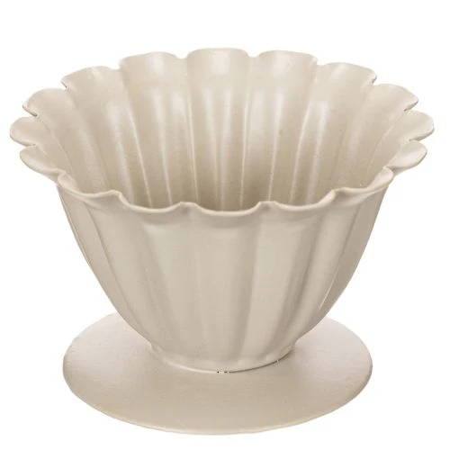 Product 9cm Cream-Coloured Floral Chalice Decorative Metal Bowl for Indoor Use