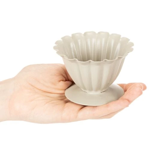Product 9cm Cream-Coloured Floral Chalice Decorative Metal Bowl for Indoor Use
