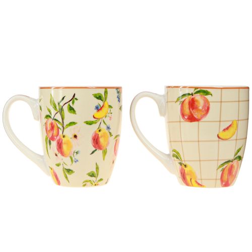 Product Ceramic cup peaches mug ceramic decoration H10.5cm 2pcs