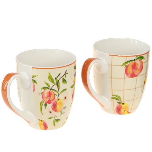 Product Ceramic cup peaches mug ceramic decoration H10.5cm 2pcs