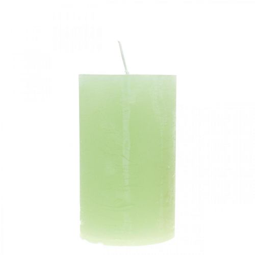 Floristik24 Pillar candles dyed lime green​​​​​​​ 60×100mm 4 pcs