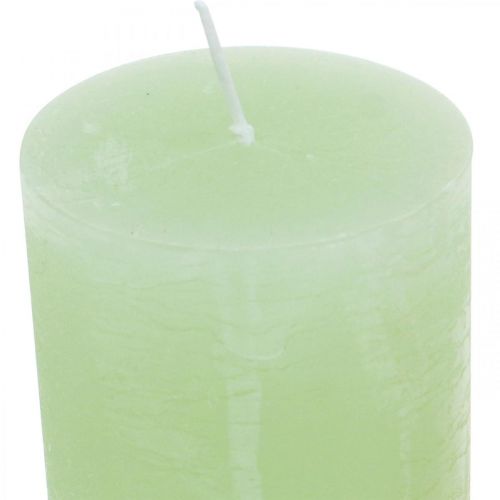 Product Pillar candles dyed lime green​​​​​​​ 60×100mm 4 pcs