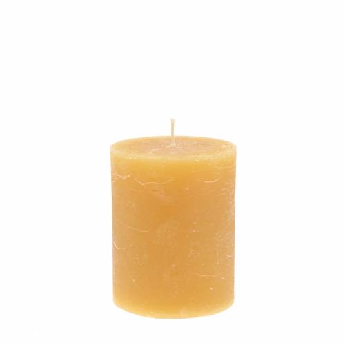 Floristik24 Solid coloured candles honey coloured 70×80mm 4pcs