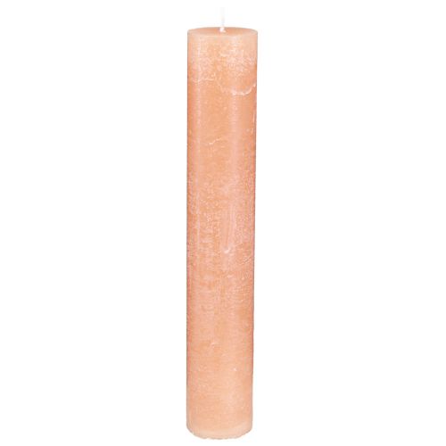 Floristik24 Candles Taper Candles Wax Candles Orange Peach 50x300mm 4 Pcs