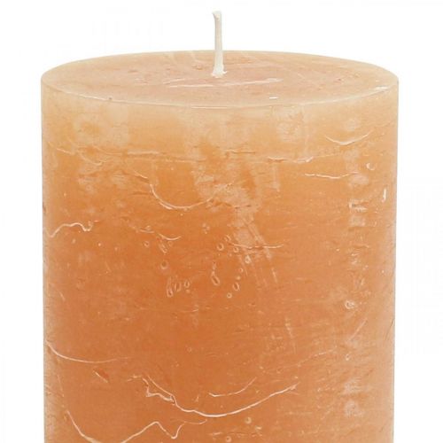 Product Solid Colored Candles Orange Peach Pillar Candles 70×120mm 4 Pcs