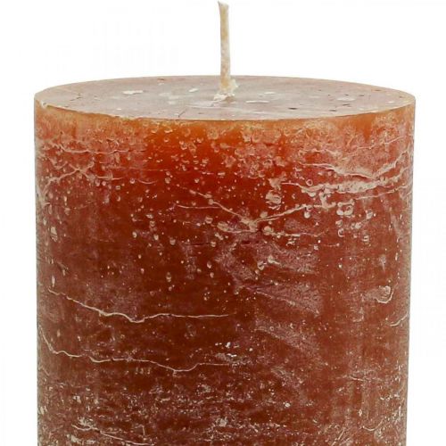 Product Solid-colored candles red-brown pillar candles 85×150mm 2 pcs