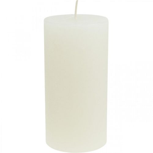 Floristik24 Pillar Candles Rustic Solid Colored Candles White 70/140mm 4 Pcs