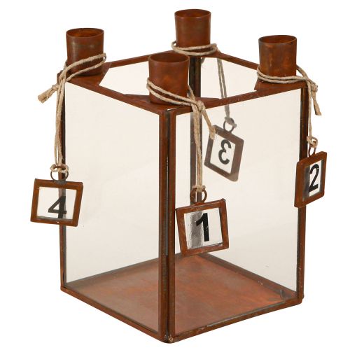 Product Advent candle holder for filling rust metal 10×10×15.5cm