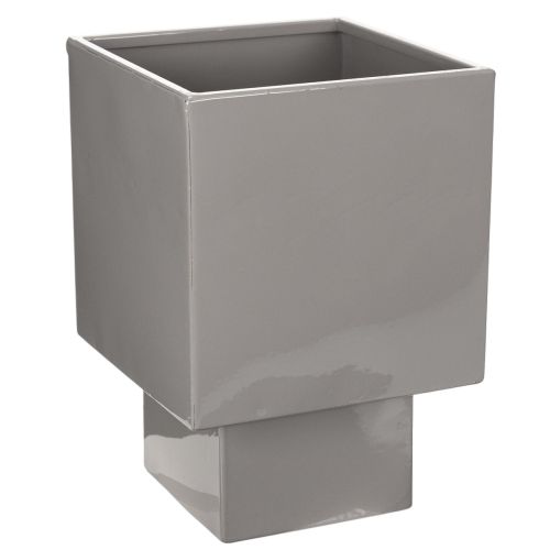Product Grey Metal Cube Planter with Base 22cm for Indoor Decoration