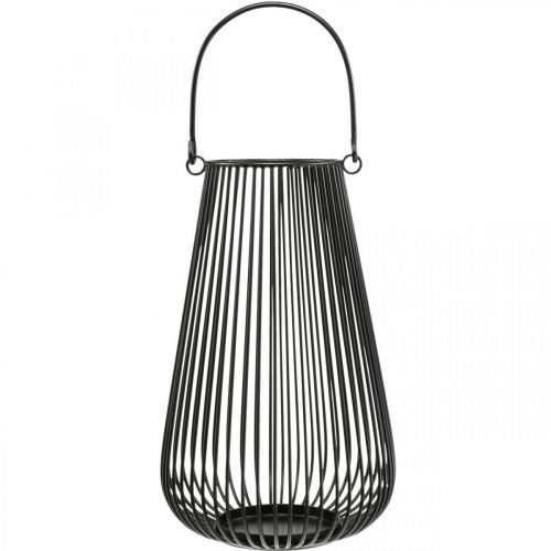 Product Candle holder black decorative lantern with handle Ø22cm H34cm