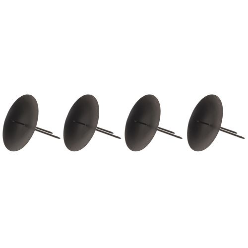 Product Candle holder for sticking black for narrow pillar candles Ø6.5cm 4 pcs