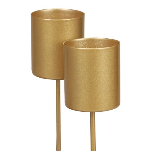 Floristik24 Candle holder thorn candle holder stick gold 3.5×4cm 4pcs