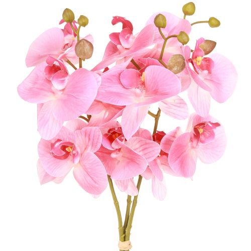 Artificial Orchids Pink Artificial Flowers Like Real 56cm 3pcs