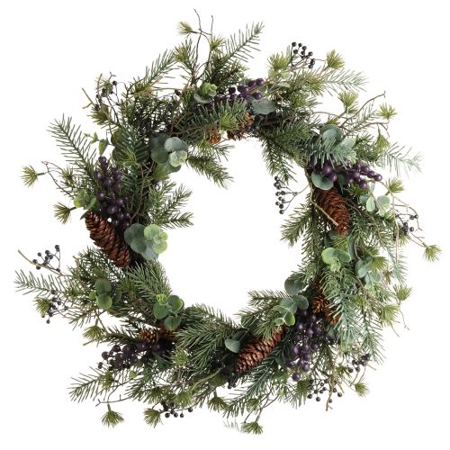 Product Christmas wreath Purple berries Artificial conifer wreath Ø45cm