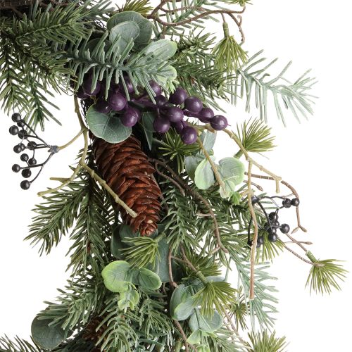 Product Christmas wreath Purple berries Artificial conifer wreath Ø45cm