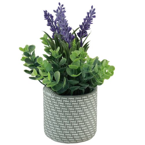 Artificial Lavender in Pot Ceramic Violet Green H22cm