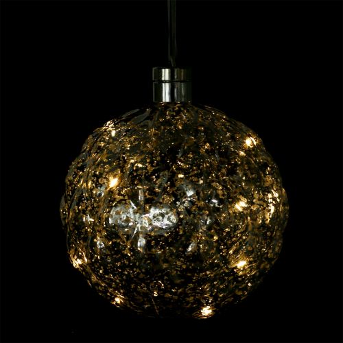 Product Ball plastic silver Ø15cm LED for batteries