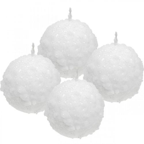 Product Advent candles, ball candles, snowball candles 80mm 4pcs
