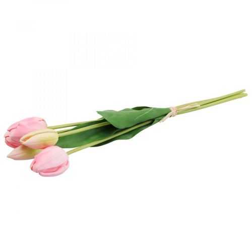 Product Artificial flowers tulip pink, spring flower 48cm bunch of 5