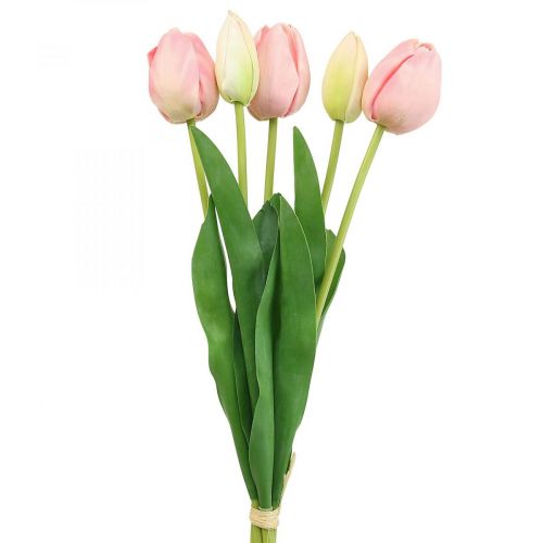 Floristik24 Artificial flowers tulip pink, spring flower 48cm bunch of 5