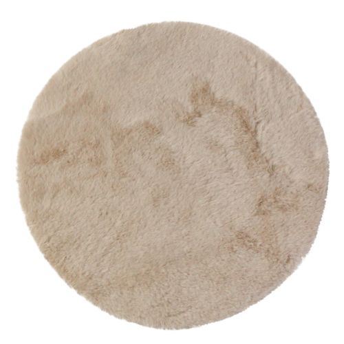 Floristik24 Faux fur decorative fur round table runner fur carpet beige Ø38cm