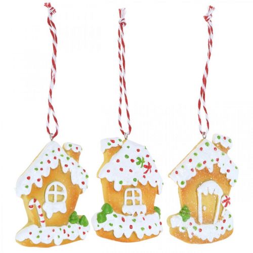 Product Gingerbread House Christmas Tree Decoration Gingerbread House H9cm 3 pcs