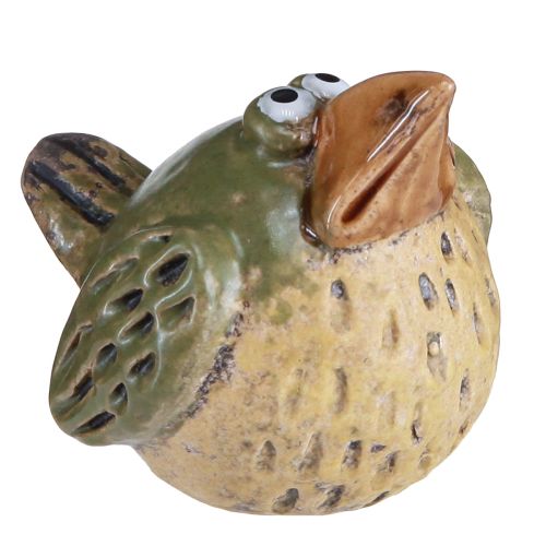 Funny Bird Ceramic Decoration Spring Green 9×7.5×6.5cm 3 pcs