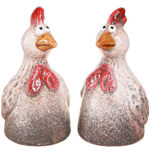 Funny Decorative Chicken Ceramic Decoration Figure Easter 10.5cm 4 Pcs