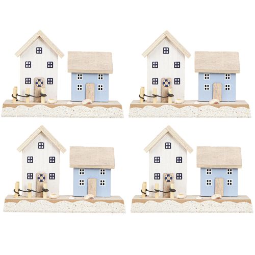 Product Maritime Decoration Beach House Shells Natural Blue H12cm 4 Pcs