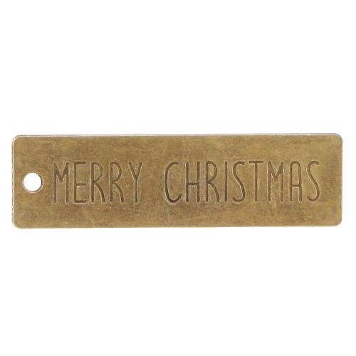 Merry Christmas Christmas pendant metal 7x2cm 6 pcs