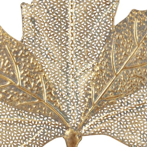 Product Metal Wall Decoration Maple Leaf Candle Holder Golden Antique 42cm × 39cm