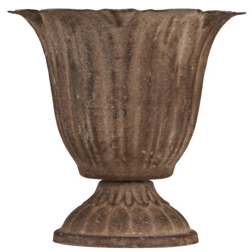 Product Metal Cup Antique Look Planter Grey Brown Ø10cm H9.5cm