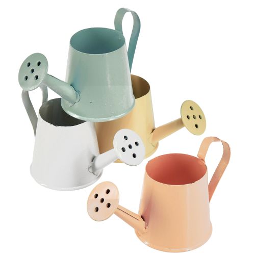 Mini Watering Can Metal Decoration Spring 4 Colors 5cm 8 Pcs