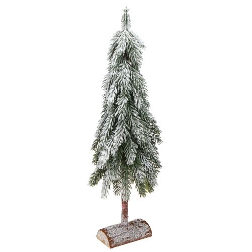 Mini Christmas Tree Snowed Green White with Base H60cm