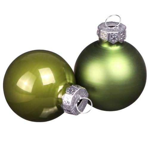 Floristik24 Mini Christmas balls glass light green mix Ø3cm 22 pcs