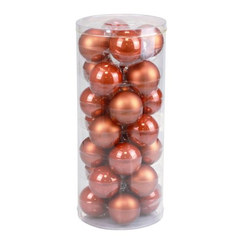 Product Mini Christmas balls glass red-brown glass balls Ø4cm 24pcs