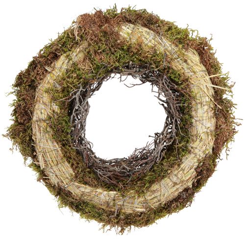 Product Moss wreath decorative wreath moss green with mouseweed natural Ø30cm