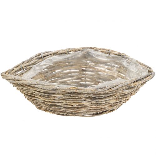 Product Basket ship for planting nature white washed L34cm