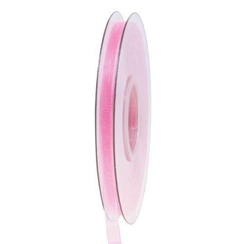 Organza ribbon gift ribbon pink ribbon selvedge 6mm 50m
