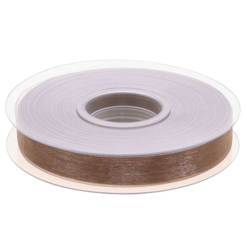 Product Organza ribbon gift ribbon beige ribbon selvedge taupe 15mm 50m