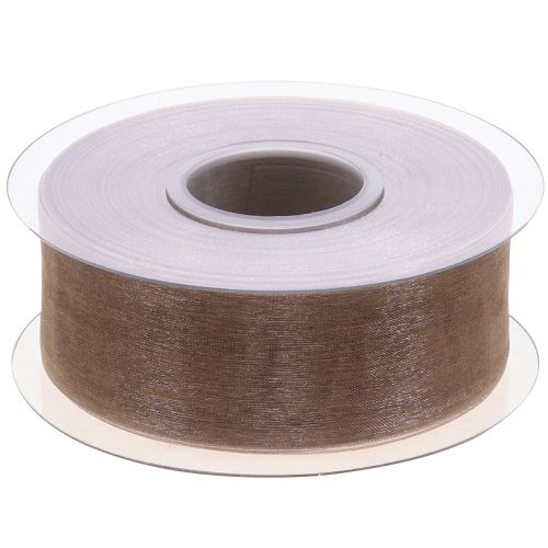 Product Organza ribbon gift ribbon beige ribbon woven edge taupe 40mm 50m