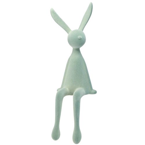 Floristik24 Easter Bunny Edge Stool Rabbit Sitting Flocked Grey-Green 56cm