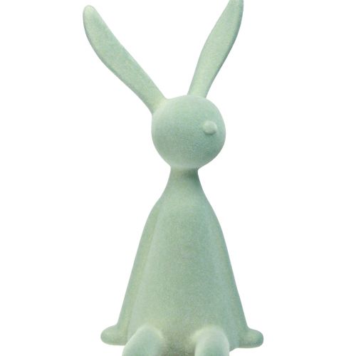 Product Easter Bunny Edge Stool Rabbit Sitting Flocked Grey-Green 56cm