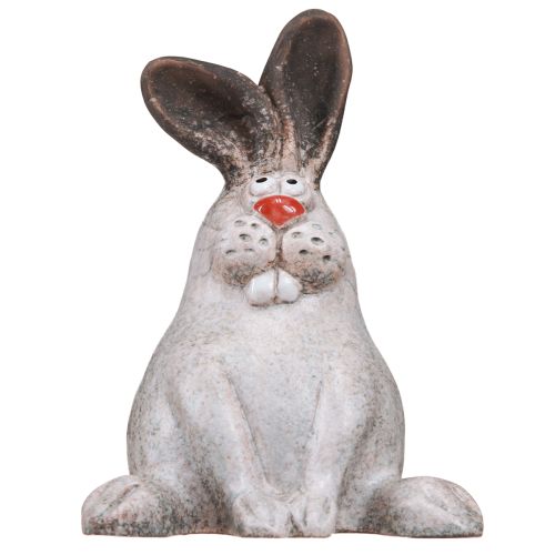 Product Easter Bunny Ceramic Rabbit Sitting Brown White 13x12x18cm