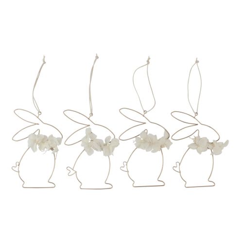 Product Easter bunnies for hanging metal flowers gold 10×14.5cm 4 pcs