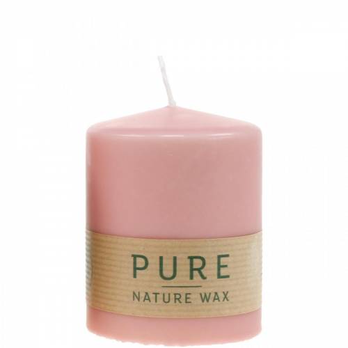 Product PURE pillar candle 90/70 pink natural wax candle sustainable candle decoration