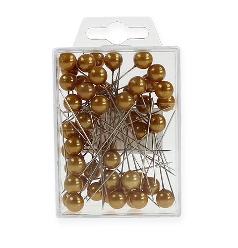 Product Pearl head pins gold Ø10mm 60mm 50p